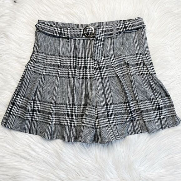 Shasa Houndstooth Pleated School Girl Skort Black & White Size Small - Picture 1 of 5